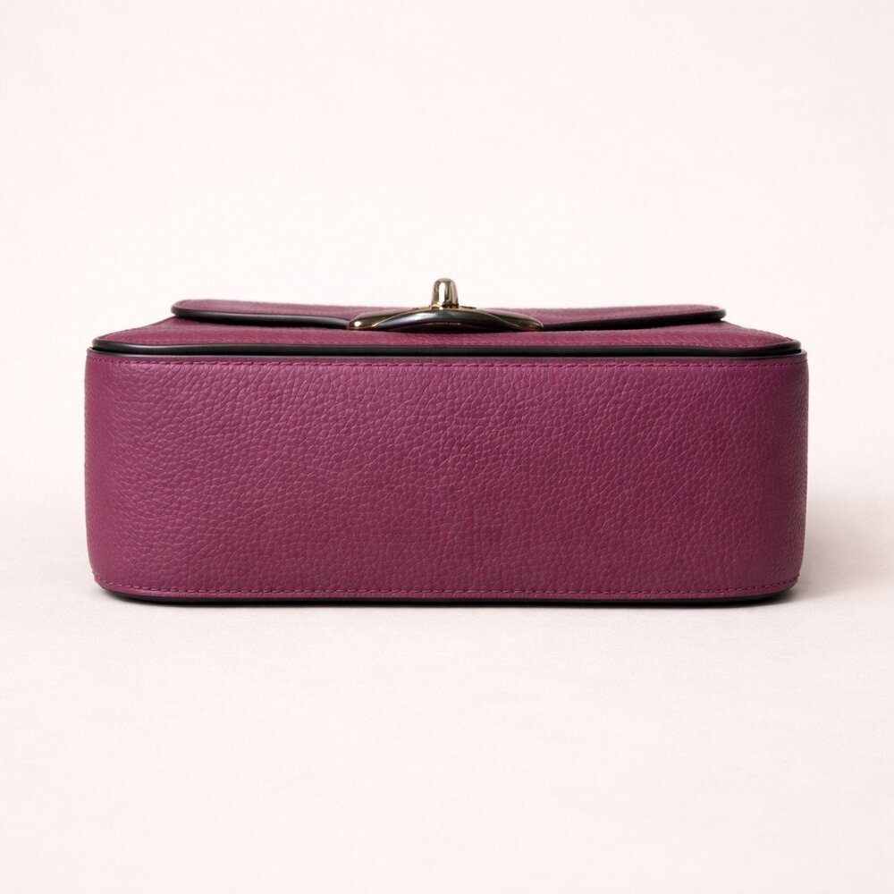 Coach Cassidy Top Handle Leather Crossbody Bag – Dark Berry - Picture 8 of 11